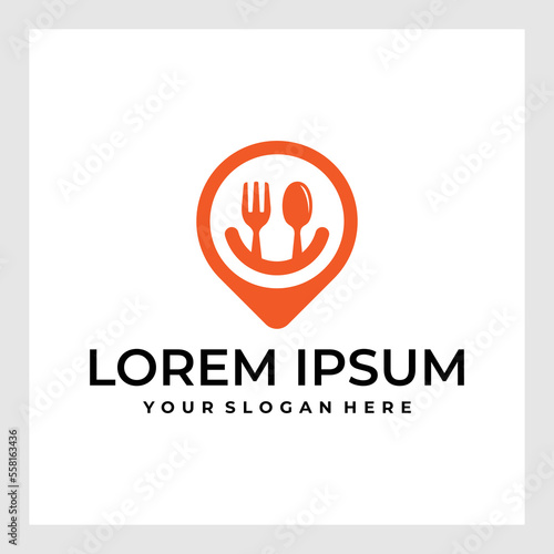 Food Point Logo.Service at the choice of the restaurant, the comparison, the location of the cafe, snack bars, and restaurants.