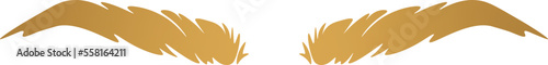 Blonde bushy curved eyebrows flat icon
