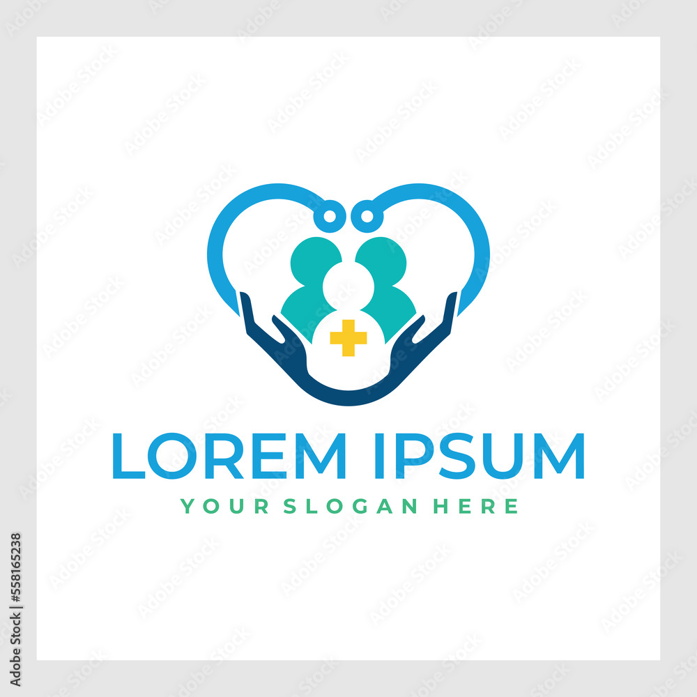 Hospital Logo. House with Cross Plus Sign Combination isolated on Double Background. Flat Vector Logo Design Template Element for Healthcare and Medical Logos.