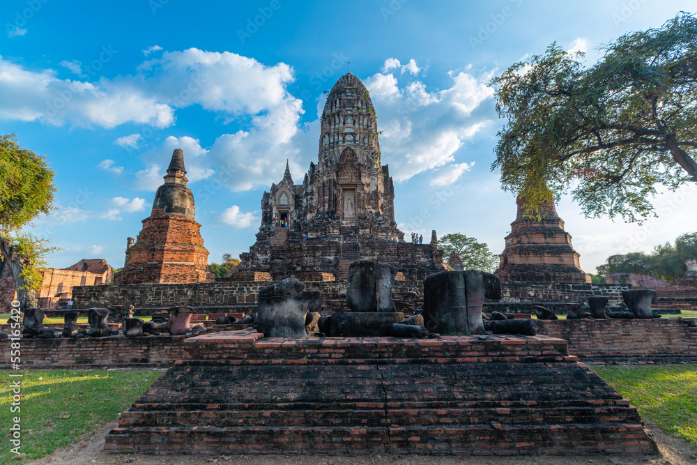 Aerial view of temples in the province of Ayutthaya Ayutthaya Historical Park Thailand Aerial view of temples in the province of Ayutthaya Ayutthaya Historical Park Thailand