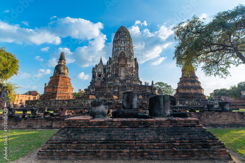 Aerial view of temples in the province of Ayutthaya Ayutthaya Historical Park Thailand
