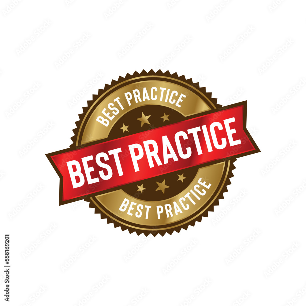 Obraz premium Best Practice Seal Emblem Ribbon Vector Template