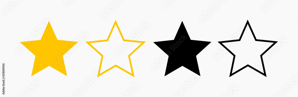 Stars set of icons. Outline star shapes. Stars set of icons. Outline star shapes.