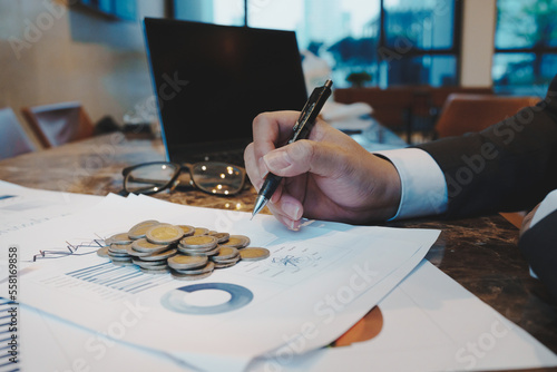 Various type of financial and investment in Bond market. i.e. ETFs, bonds, stocks, crypto currency Sustainable portfolio management, long term wealth management with risk diversification concept.