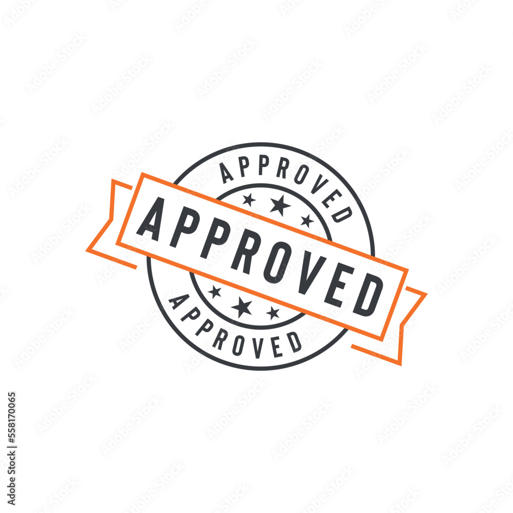 Approved Seal Emblem Ribbon Vector Template Approved Seal Emblem Ribbon Vector Template