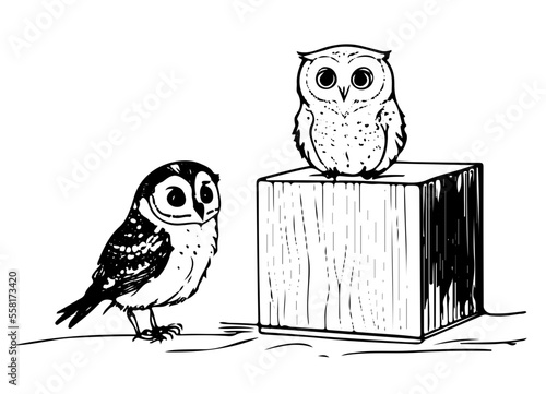 Coloring page for children with cute Animals