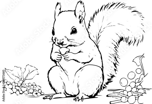 Coloring page for children with cute Animals