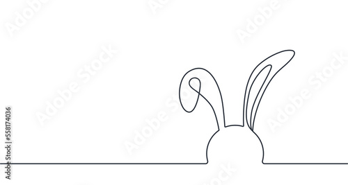 Easter bunny on line vector, traditional hliday rabbit line art. Christian holiday animal symbol. Easter rabbit bunny simple graphic illustration.