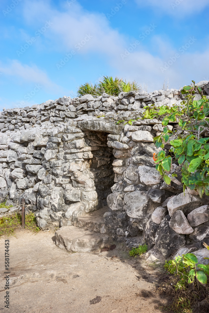 Ruins of Tulum, pre Columbian Mayan city, Yucatan, Mexico.