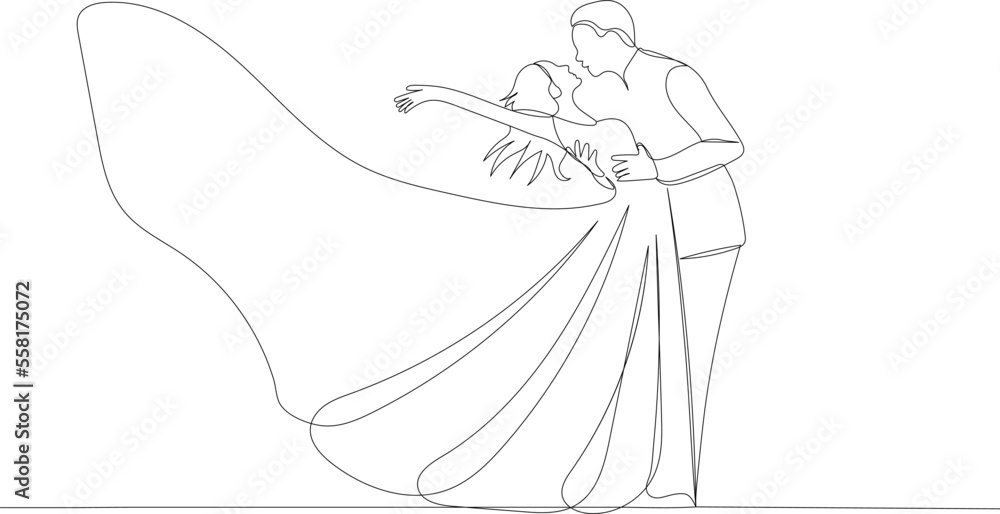 bride and groom sketch continuous line drawing, vector bride and groom sketch continuous line drawing, vector