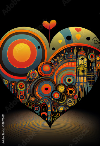 Heart and Love ilustration background  photo