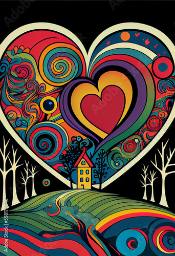 Heart and Love ilustration background  photo