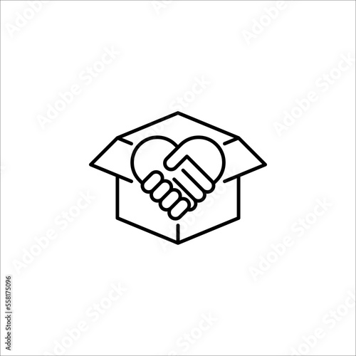 Donation icon line style isolated on white background. Vector illustration. EPS 10