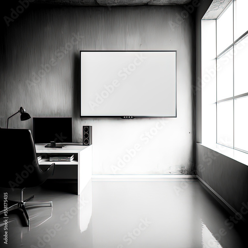 a white board in a room - Generative AI