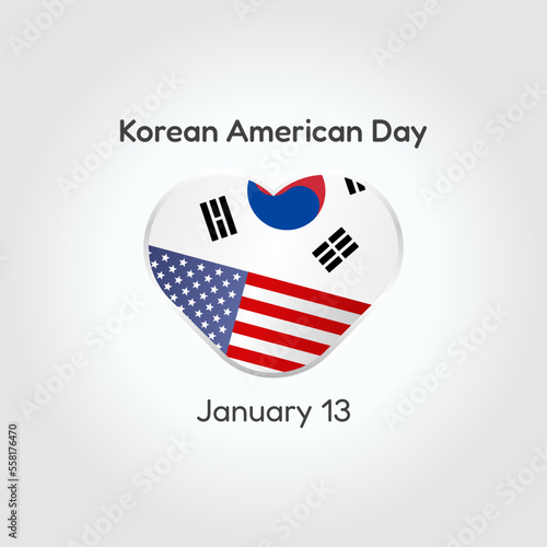 vector graphic of korean american day good for korean american day celebration. flat design. flyer design.flat illustration.