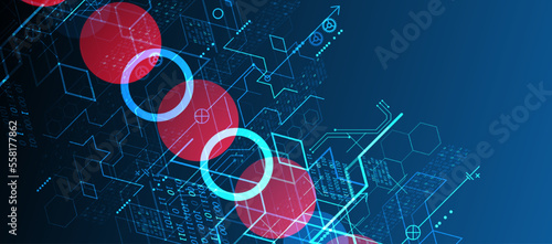 Isometric big data flow processing concept, cloud database. Abstract technology background. Vector illustration