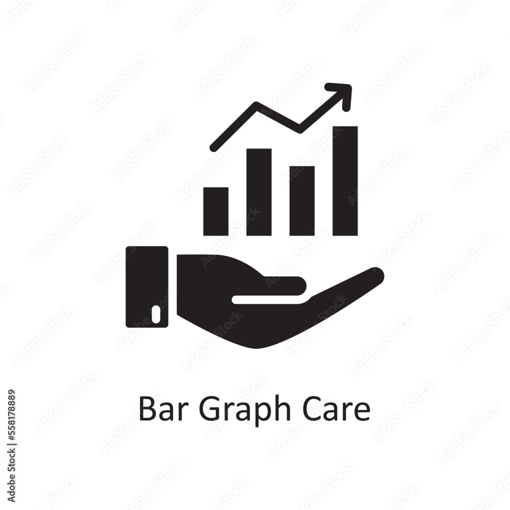 Bar Graph Care Vector Solid Icon Design illustration. Business And Data Management Symbol on White background EPS 10 File Bar Graph Care Vector Solid Icon Design illustration. Business And Data Management Symbol on White background EPS 10 File