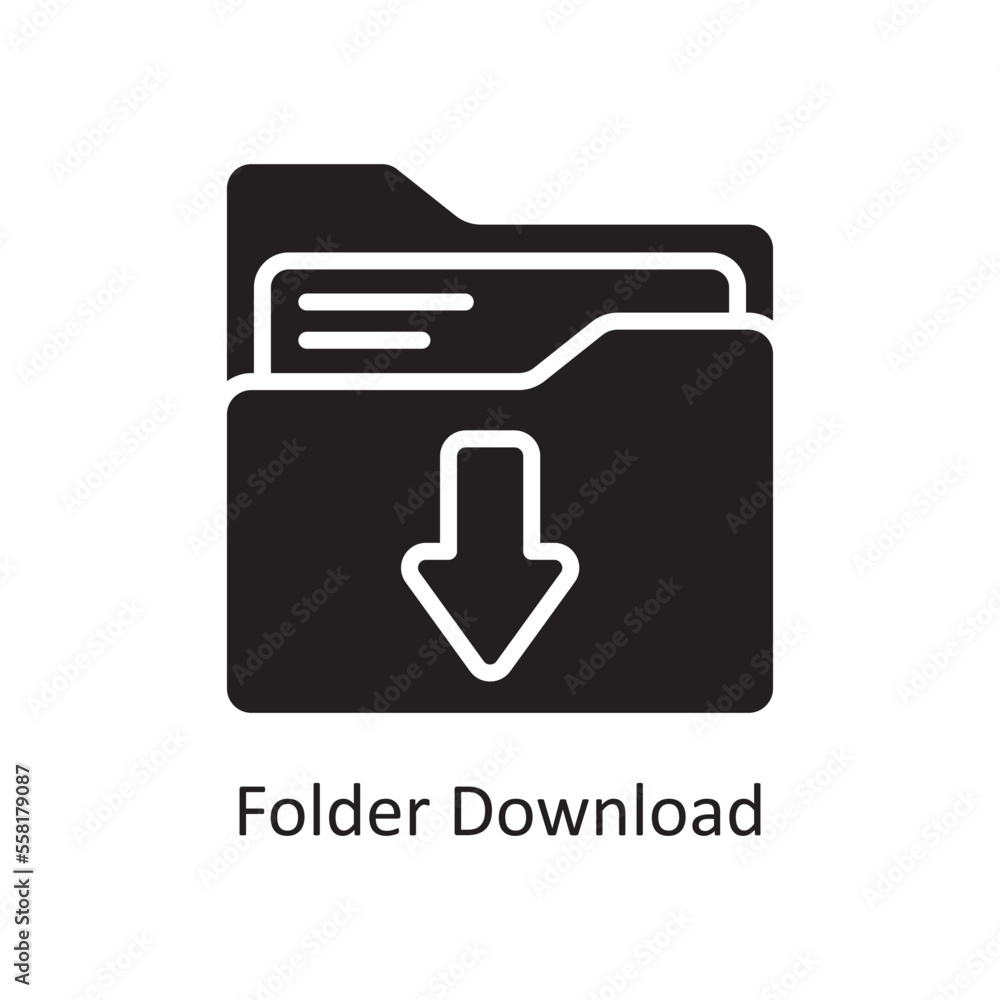 Folder Download Vector Solid Icon Design illustration. Business And Data Management Symbol on White background EPS 10 File Folder Download Vector Solid Icon Design illustration. Business And Data Management Symbol on White background EPS 10 File