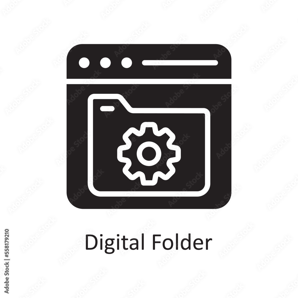 Digital Folder Vector Solid Icon Design illustration. Business And Data Management Symbol on White background EPS 10 File Digital Folder Vector Solid Icon Design illustration. Business And Data Management Symbol on White background EPS 10 File