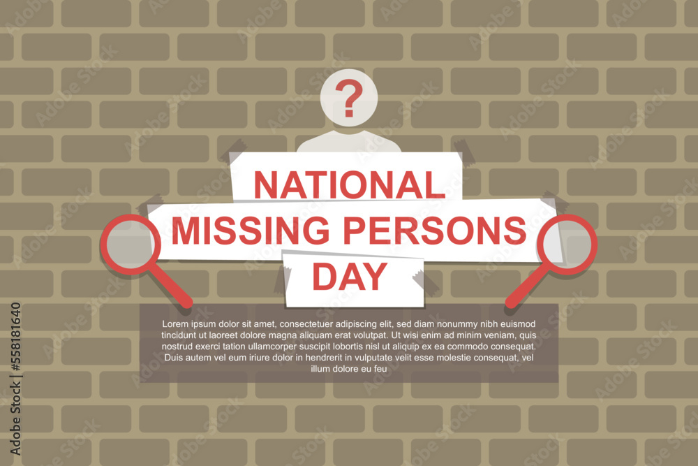 Obraz premium National Missing Persons Day background.