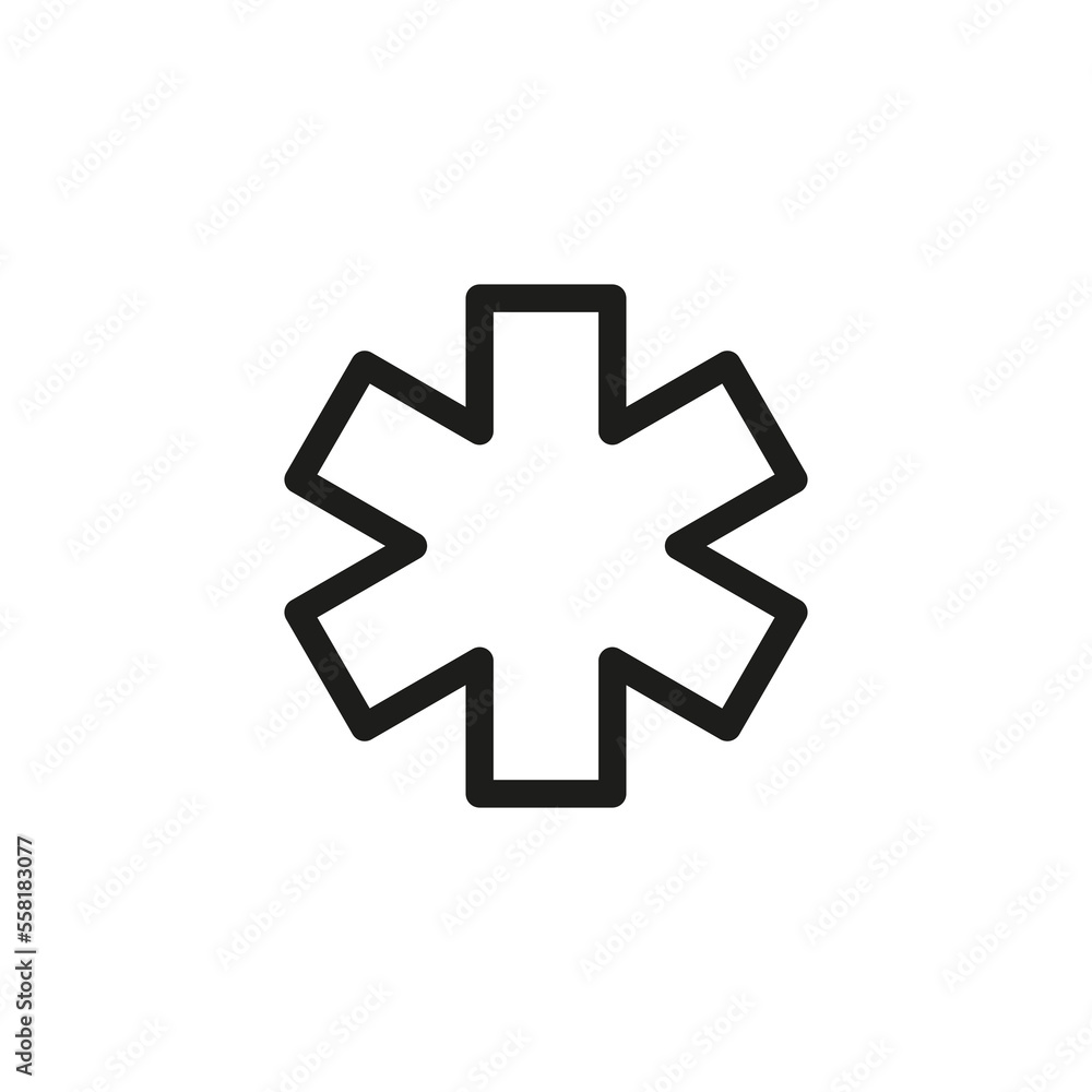 Medical star symbol line icon Medical star symbol line icon