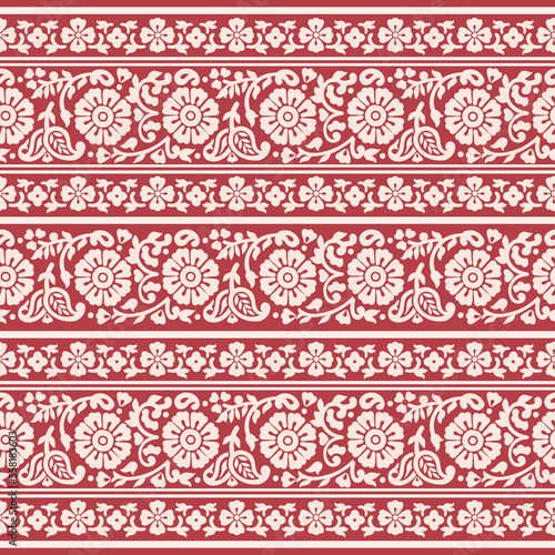 FLORAL SEAMLESS BORDER PATTERN IN EDITABLE VECTOR FILE