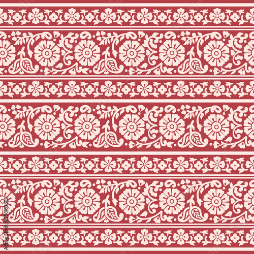 FLORAL SEAMLESS BORDER PATTERN IN  EDITABLE VECTOR FILE