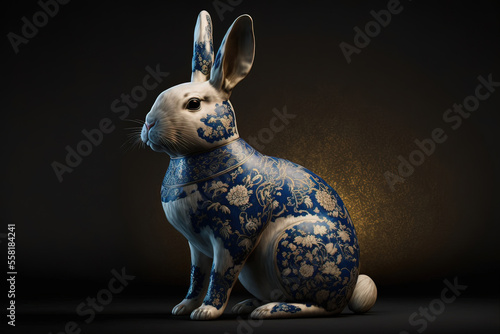 Fotografie, Tablou chinese zodiac rabbit Generative AI