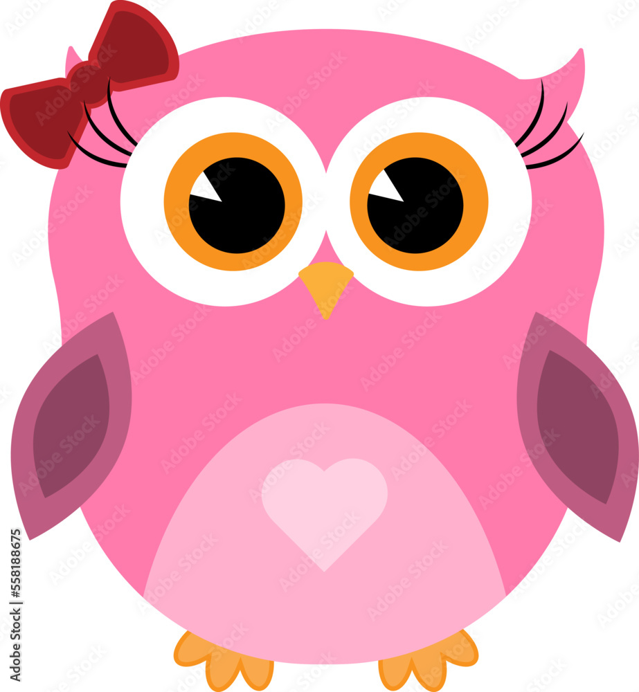 Fototapeta premium owl with heart
