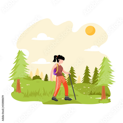 An eye catchy flat illustration of camping 