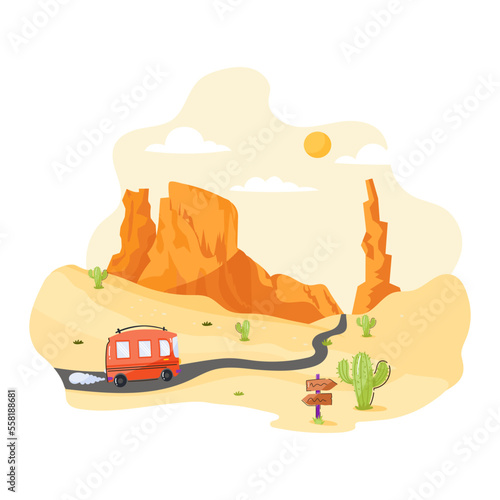 An eye catchy flat illustration of camping 