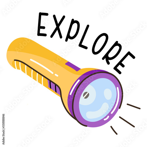 Get your hands on this flashlight flat doodle sticker 