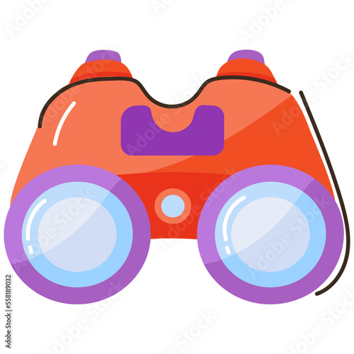 A handy flat doodle icon of binoculars