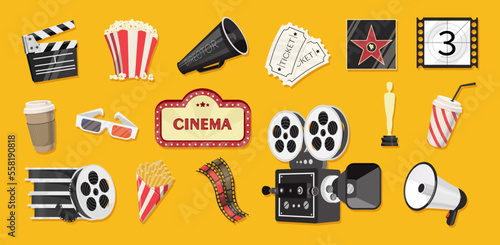 Cinema elements icon. Vector illustration for cinema concept