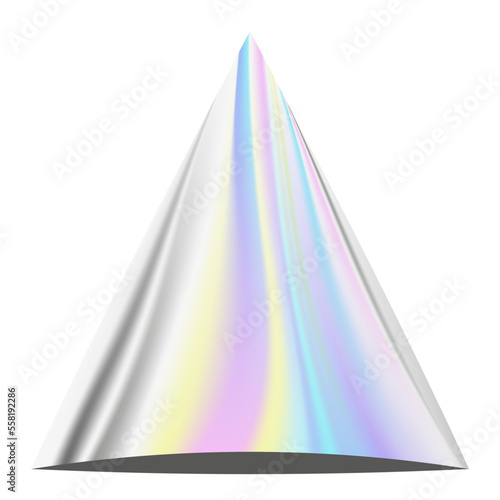 hologramowa czapeczka urodzinowa mieniąca w kolorach tęczny na przyjęcie lub urodziny, karnawał