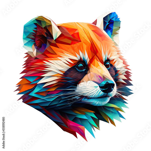 Multicolored  bear head 3d for t-shirt printing design and various uses photo