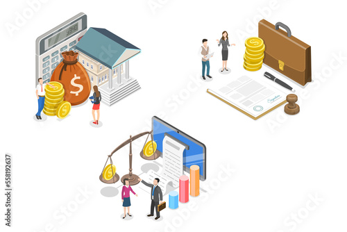 3D Isometric Flat  Conceptual Illustration of Funding, Grants And Incentives