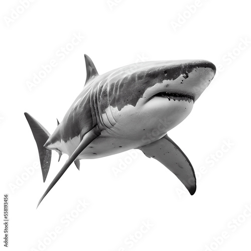 Fotografie, Obraz shark isolated on white