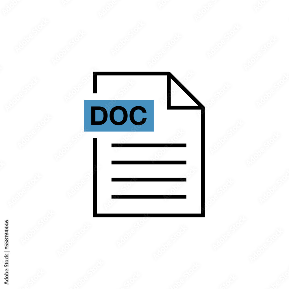 DOC Document Download Icon Vector Template DOC Document Download Icon Vector Template