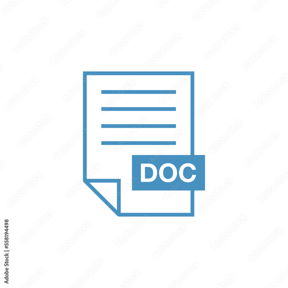 DOC Document Download Icon Vector Template DOC Document Download Icon Vector Template
