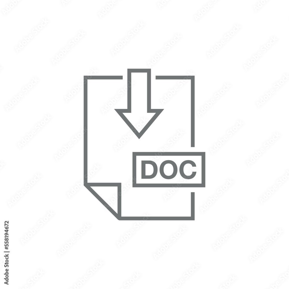DOC Document Download Icon Vector Template DOC Document Download Icon Vector Template
