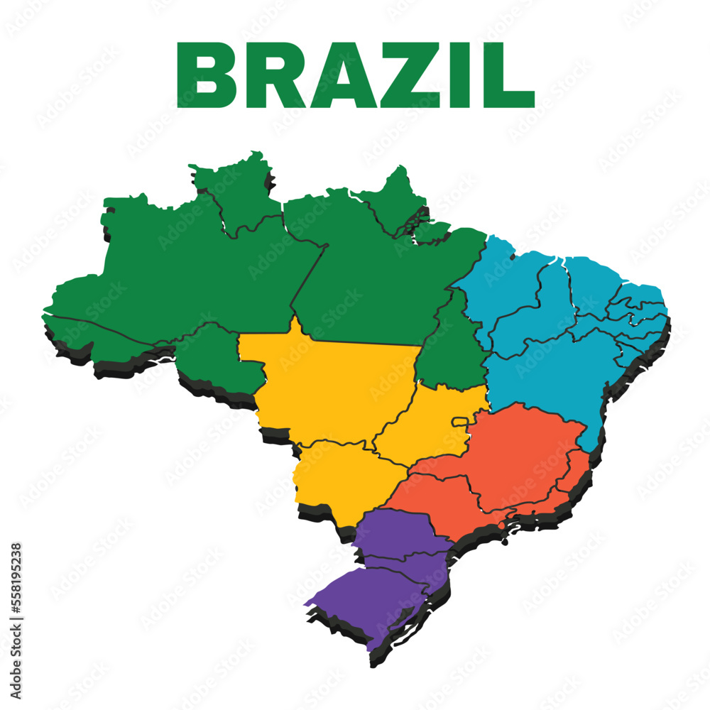 Map Brazil vector nice poster