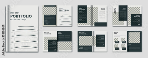 Architecture and interior portfolio design template, architecture and interior professional portfolio layout, print ready template, a4 standard size  brochure for architecture and interior portfolio