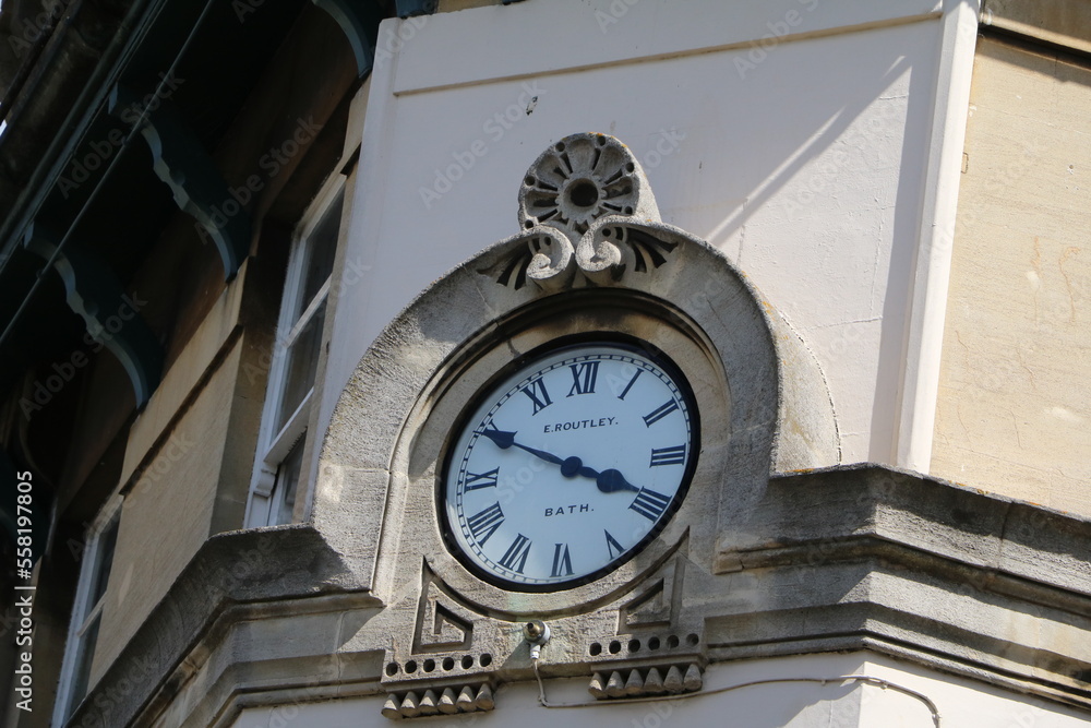 Old clock in Bath, England Great Britain