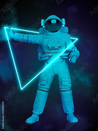 astronaut is saying stop there on white background