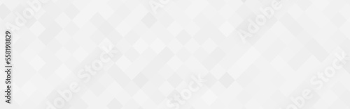 Abstract white gradient diagonal square mosaic banner background. Vector illustration. 