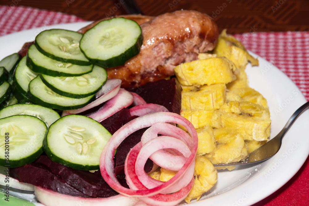 meal consisting of different vegetables of different colors meal consisting of different vegetables of different colors
