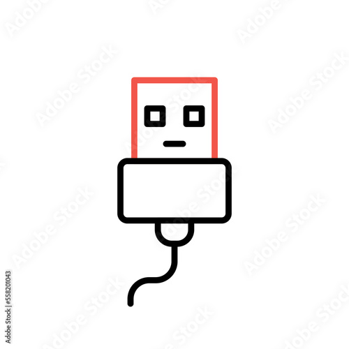 usb line outline vector icon