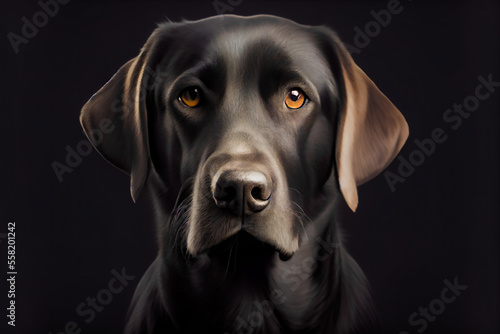 Labrador Retriever Dog.  Generative AI. © EwaStudio