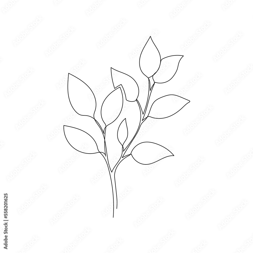 Outline plant eucalyptus leaf. One continuous line art decorative plant leaf. Editable stroke eucalyptus foliage floral element. Isolated vector illustration Outline plant eucalyptus leaf. One continuous line art decorative plant leaf. Editable stroke eucalyptus foliage floral element. Isolated vector illustration